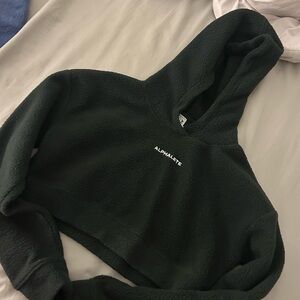 Alphalete Women's Forest Green Fleece Cropped Hoodie